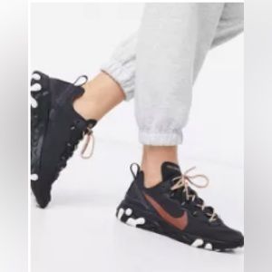 Nike black Glitter React Elements 55 Sneakers